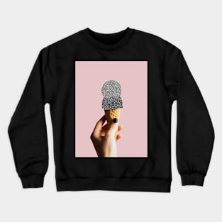 Ice cream, Silver, Hand, Woman, Girl, Fashion art, Fashion print, Scandinavian art, Modern art, Wall art, Print, Minimalistic, Modern Crewneck Sweatshirt